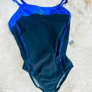 Speedo Kids One Piece Swimsuit - Royal Blue and Black size 30